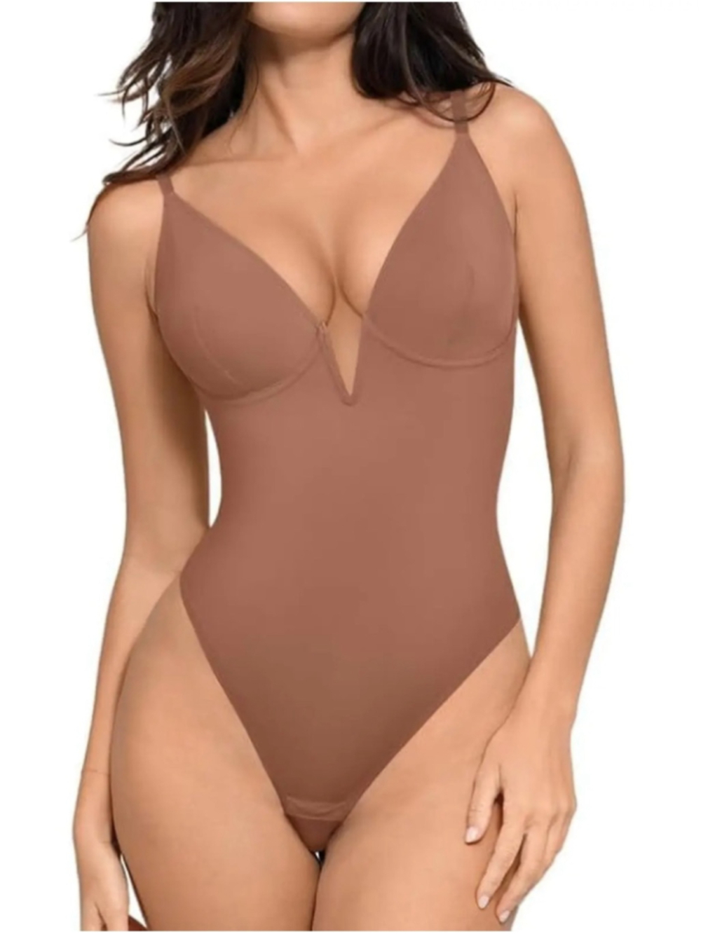 NWT Popilush Firmshape 
Shapewear Deep V-Neck Thong Bodysuit Small